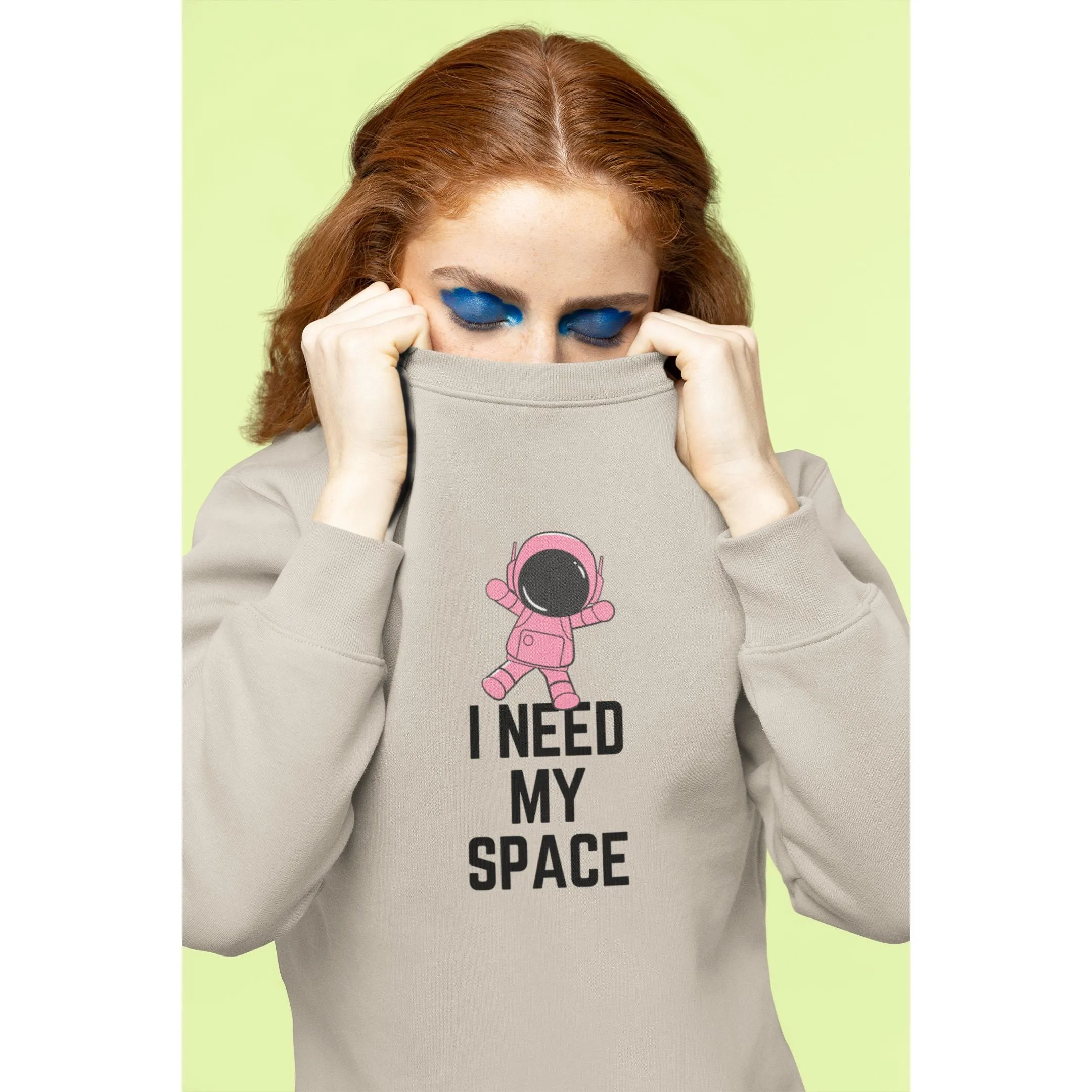 I Need My Space Astronaut Unisex Heavy Blend™ Crewneck Sweatshirt Sizes SM-5XL | Plus Size Available