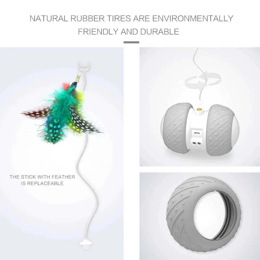 Interactive Robotic Cat Wheel Teaser Toy
