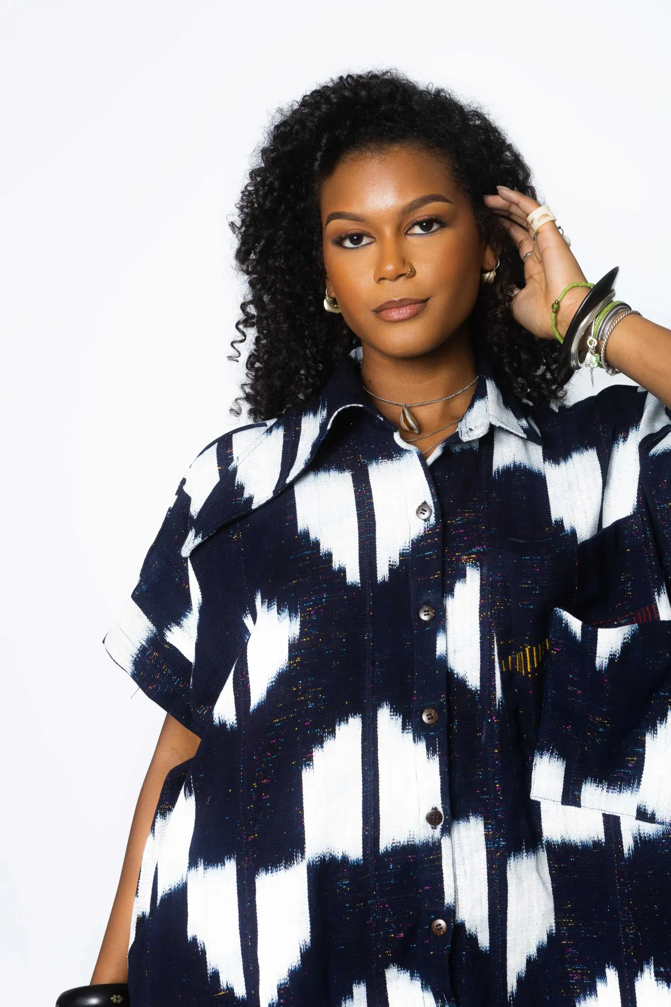 Intergalactic Assymmetrical Collar Dress