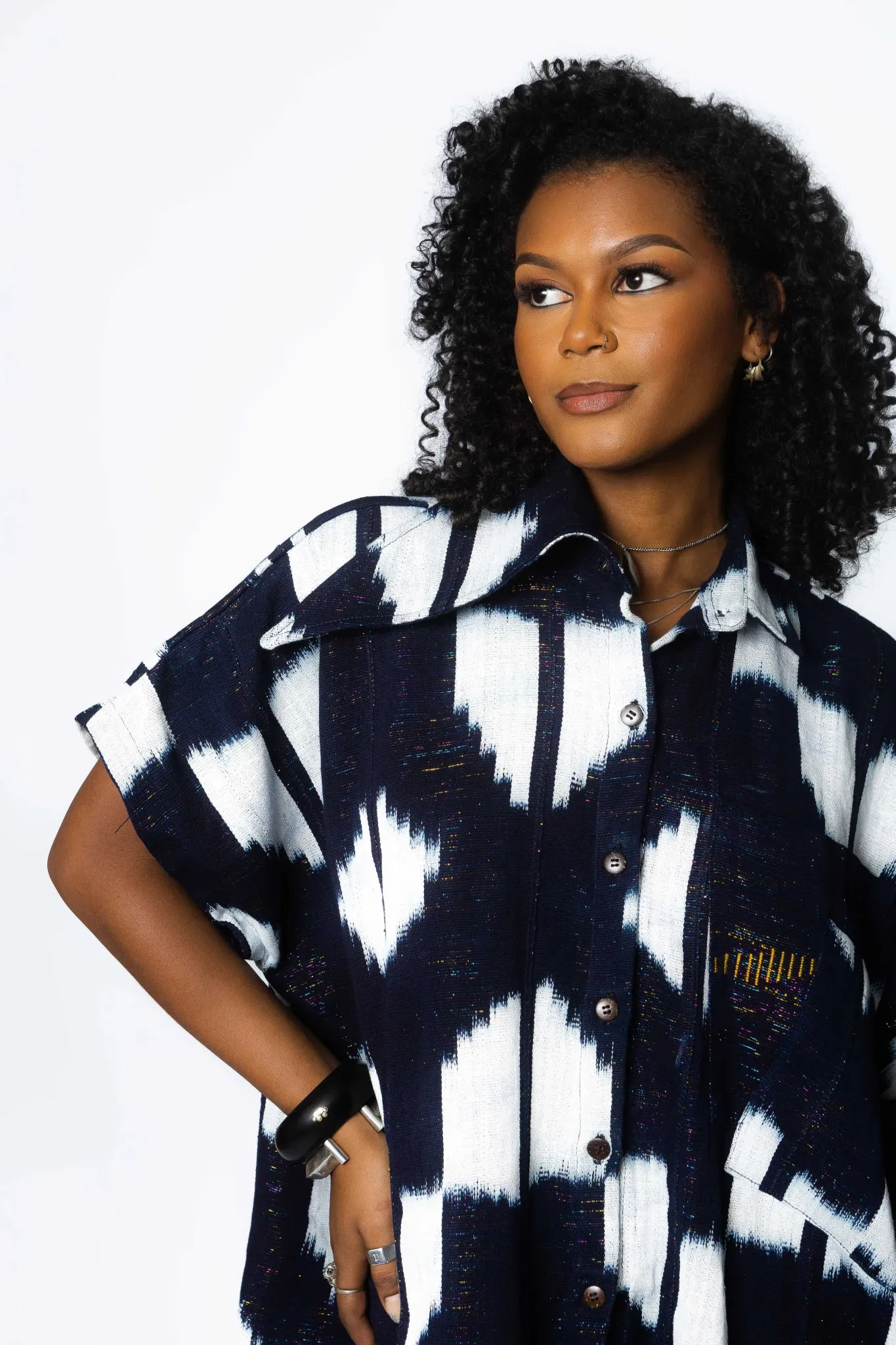Intergalactic Assymmetrical Collar Dress
