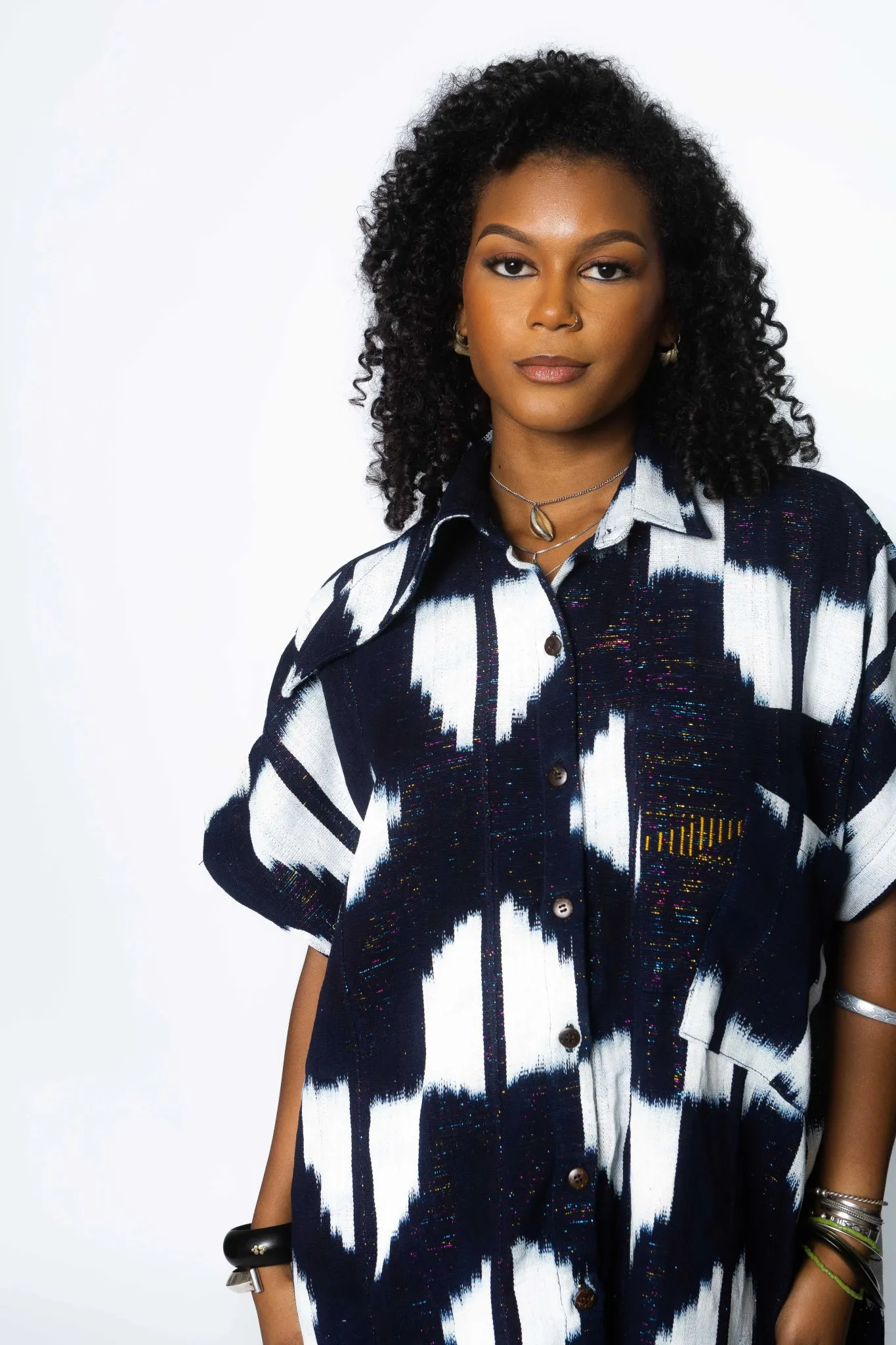 Intergalactic Assymmetrical Collar Dress