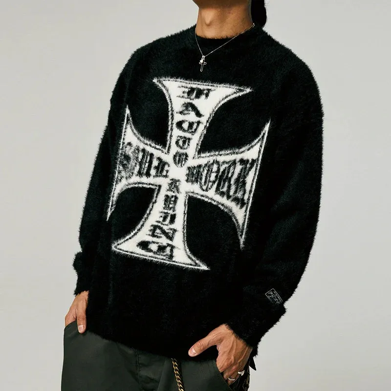 Iron Cross Fuzzy Sweater