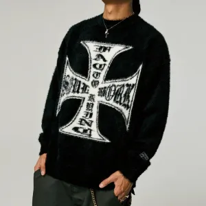 Iron Cross Fuzzy Sweater