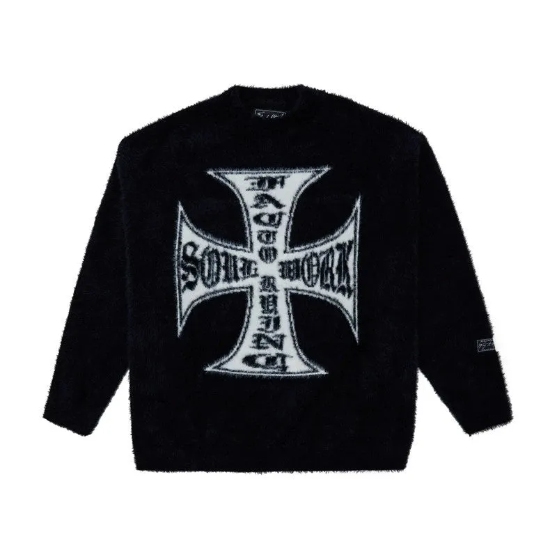 Iron Cross Fuzzy Sweater