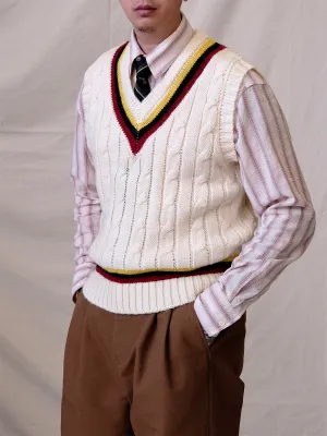Ivy League Cable Knit Sweater Vest