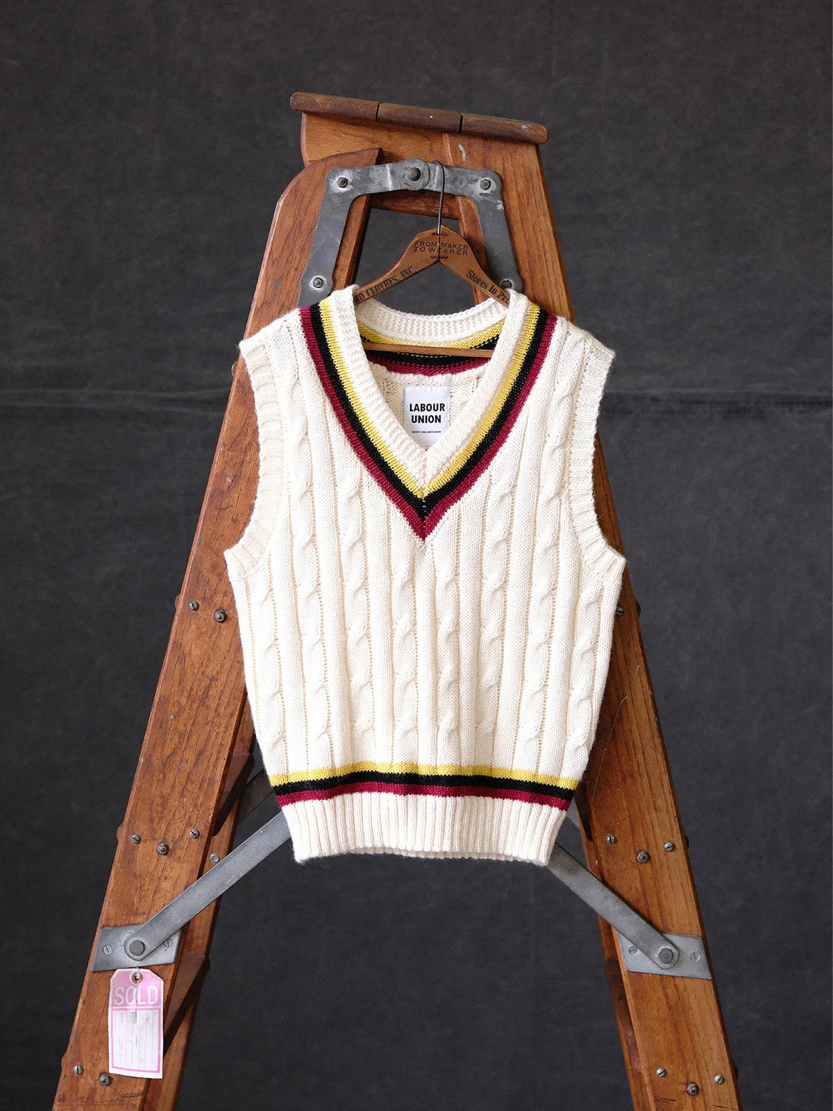Ivy League Cable Knit Sweater Vest