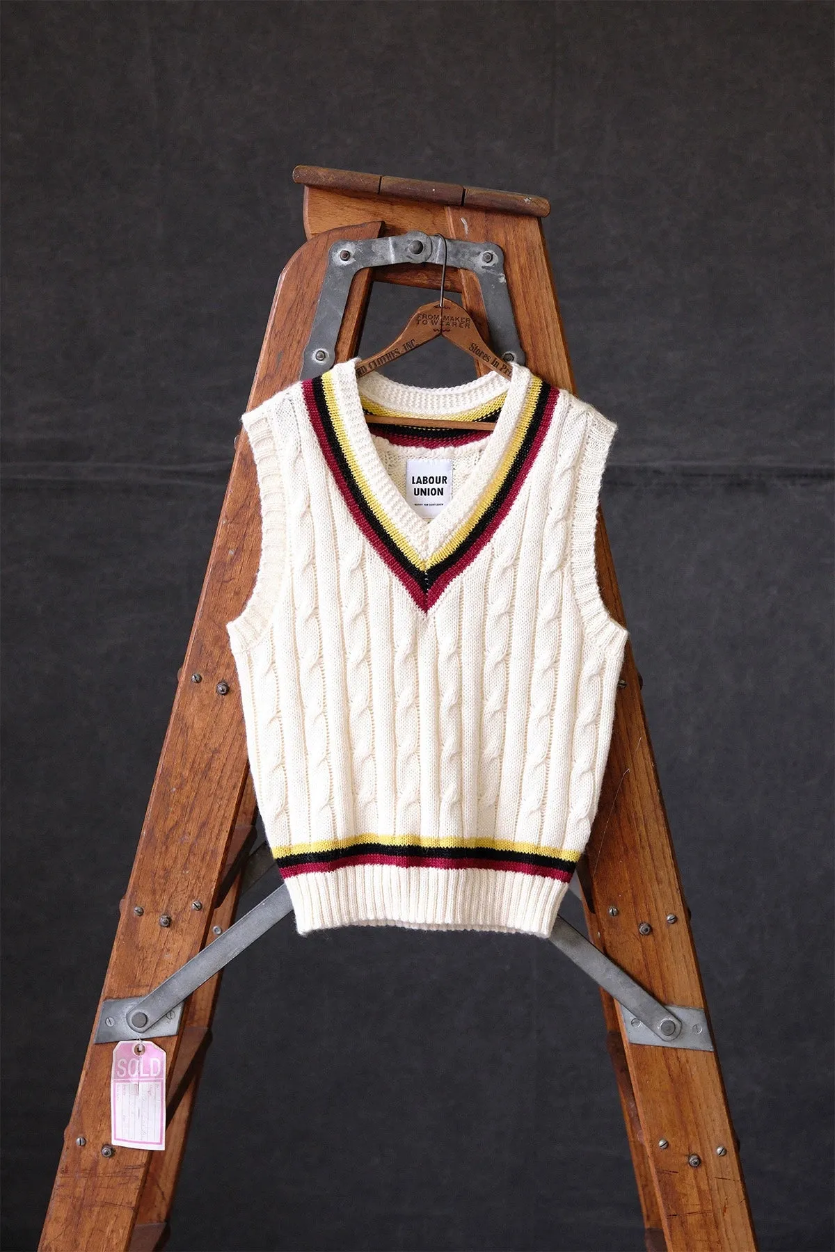 Ivy League Cable Knit Sweater Vest