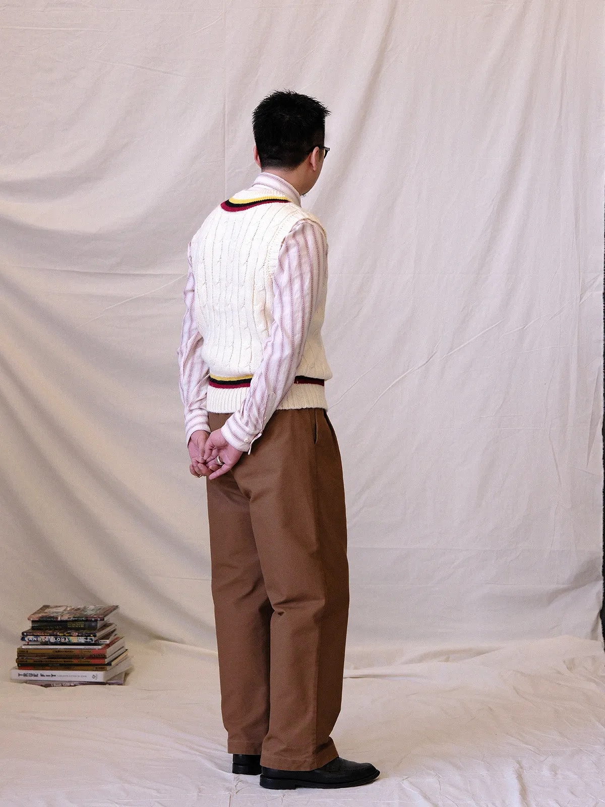 Ivy League Cable Knit Sweater Vest
