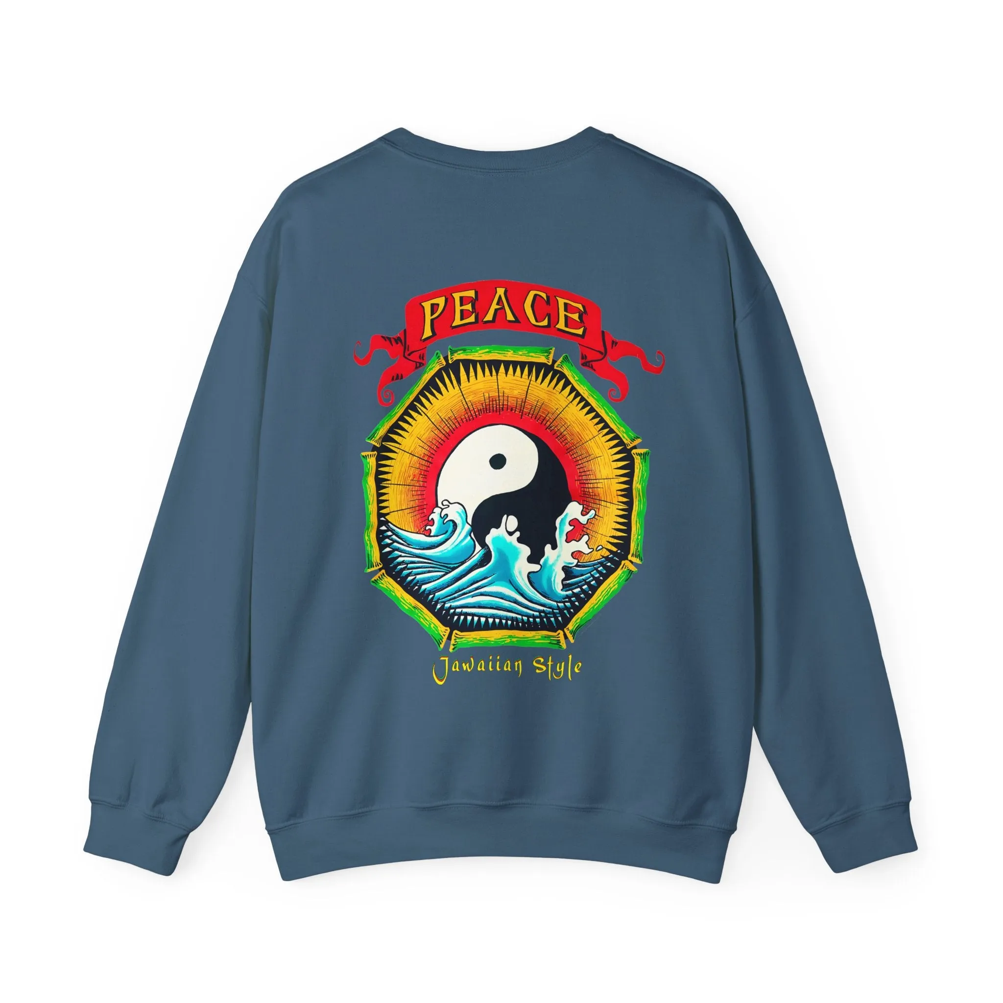Jawaiian Strength Peace Jawaiian Style Vintage Design 90s New Print Unisex Heavy Blend™ Crewneck Sweatshirt