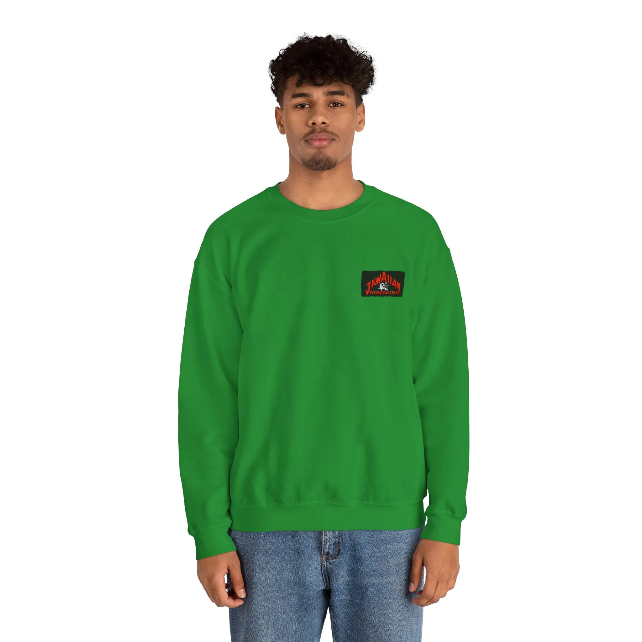 Jawaiian Strength Peace Jawaiian Style Vintage Design 90s New Print Unisex Heavy Blend™ Crewneck Sweatshirt