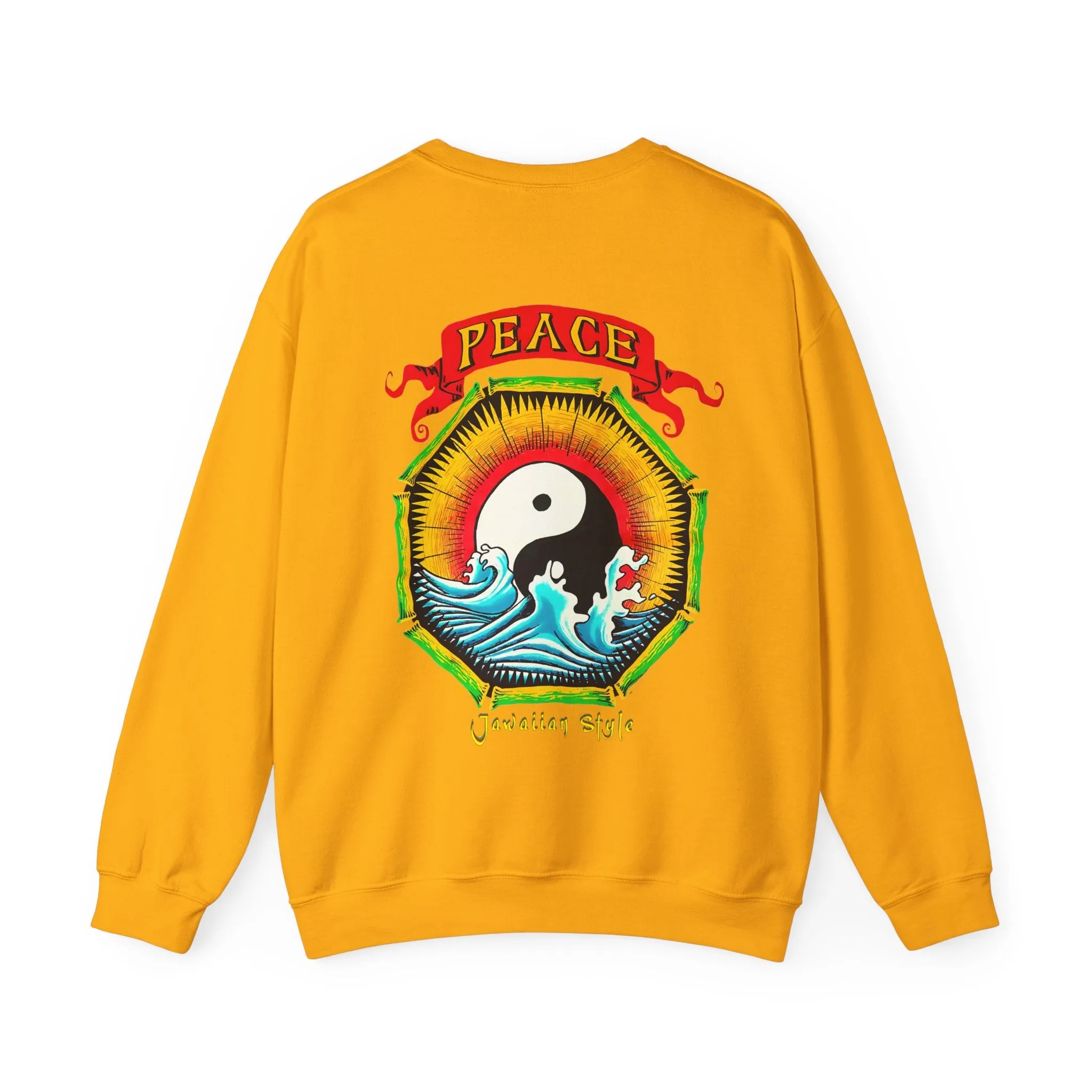 Jawaiian Strength Peace Jawaiian Style Vintage Design 90s New Print Unisex Heavy Blend™ Crewneck Sweatshirt