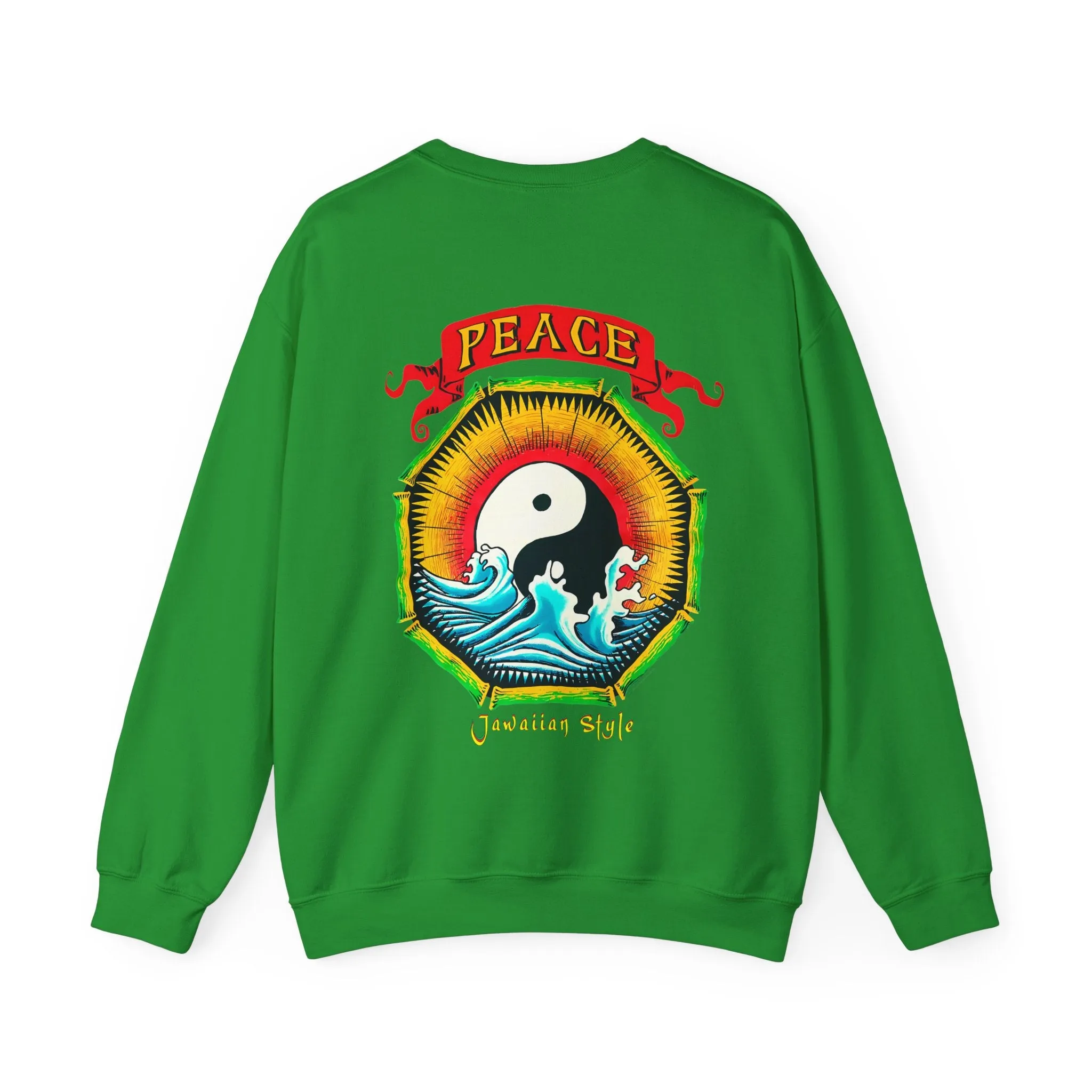 Jawaiian Strength Peace Jawaiian Style Vintage Design 90s New Print Unisex Heavy Blend™ Crewneck Sweatshirt