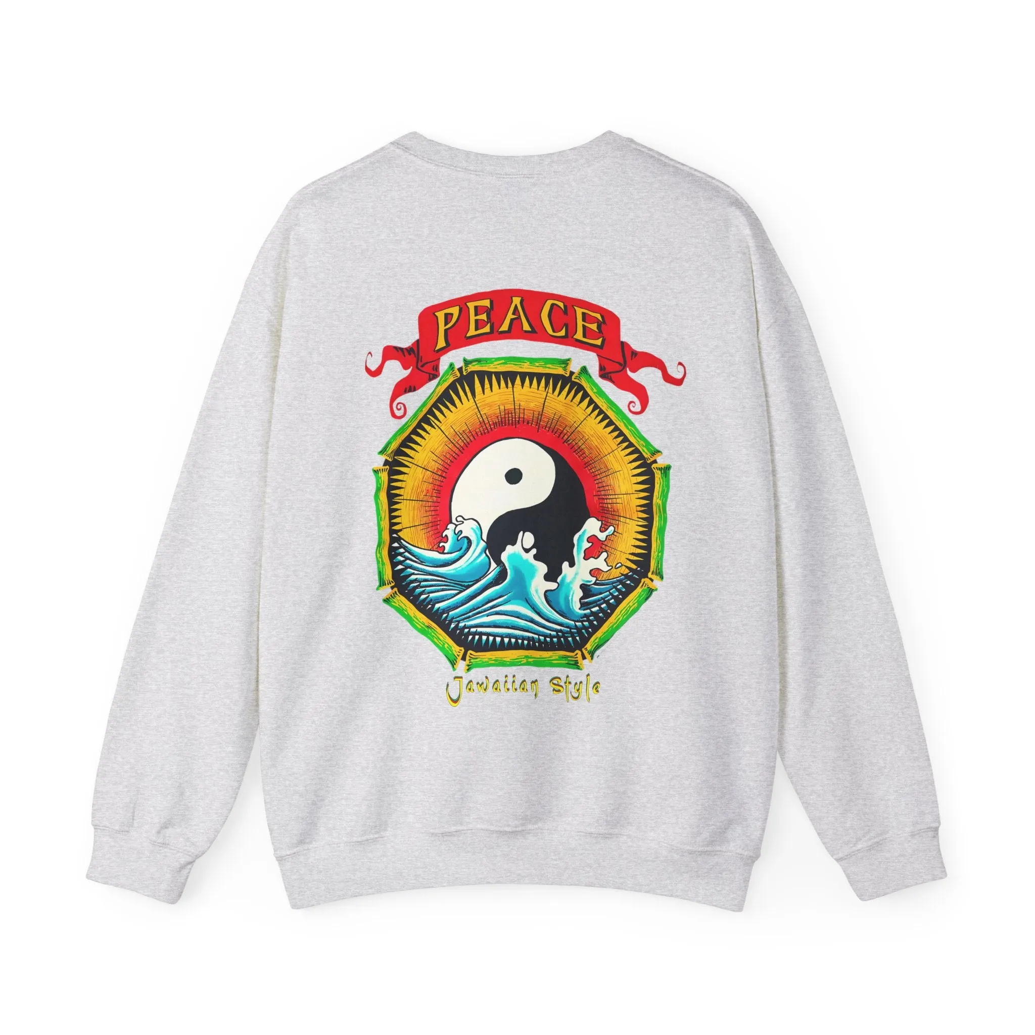 Jawaiian Strength Peace Jawaiian Style Vintage Design 90s New Print Unisex Heavy Blend™ Crewneck Sweatshirt