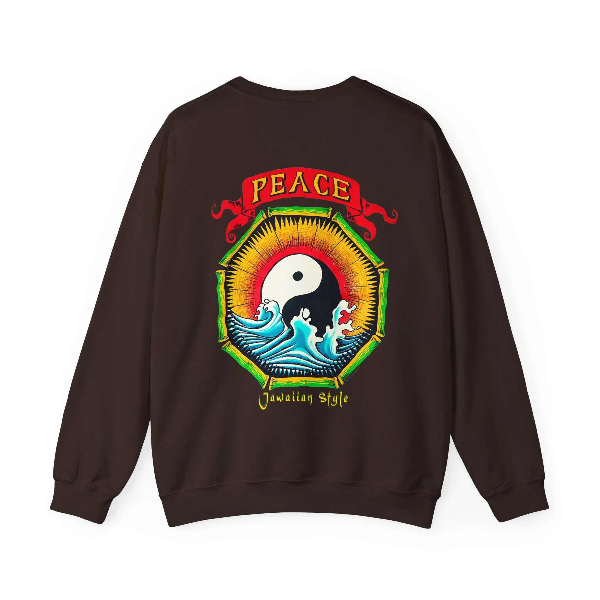 Jawaiian Strength Peace Jawaiian Style Vintage Design 90s New Print Unisex Heavy Blend™ Crewneck Sweatshirt