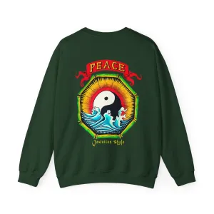 Jawaiian Strength Peace Jawaiian Style Vintage Design 90s New Print Unisex Heavy Blend™ Crewneck Sweatshirt