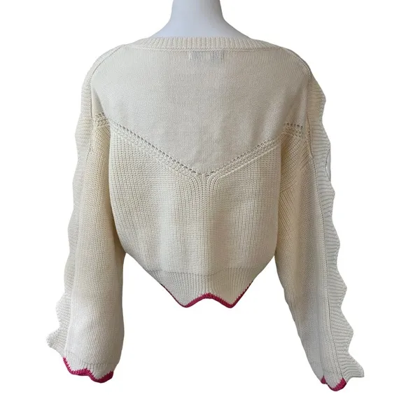 J.Ing Finnegan White Knit Pullover
