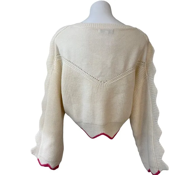 J.Ing Finnegan White Knit Pullover
