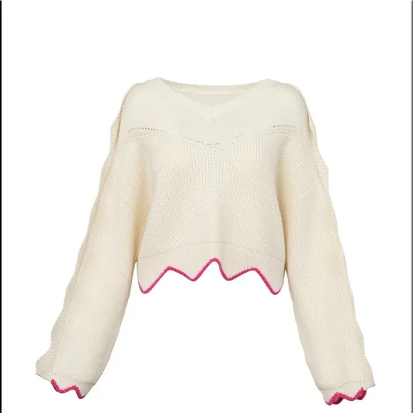 J.Ing Finnegan White Knit Pullover