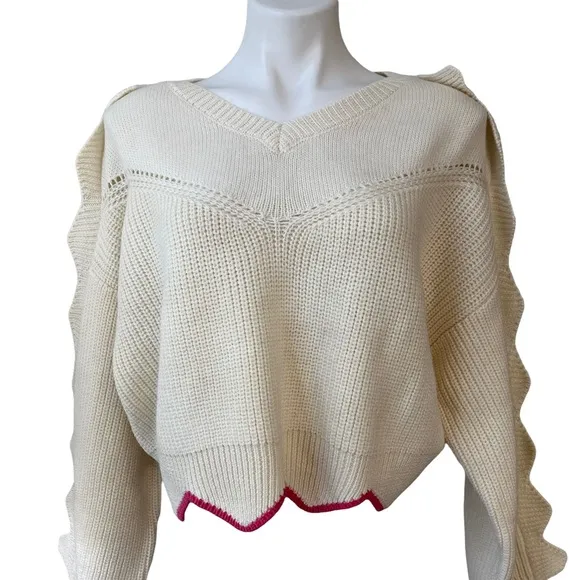J.Ing Finnegan White Knit Pullover