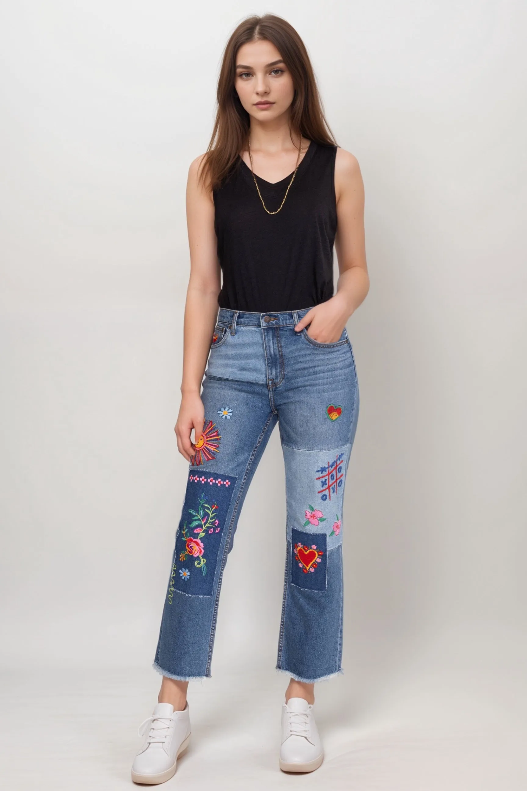 Johnny Was Denim Blue The Cropped Straight Jeans JWD1137