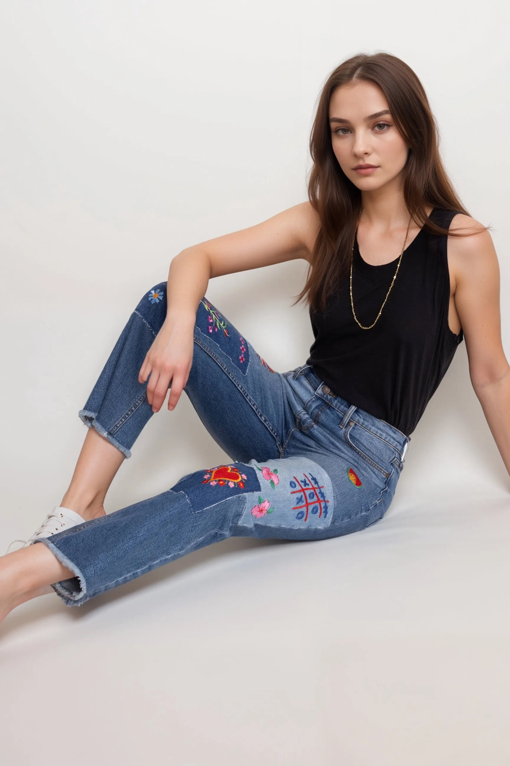 Johnny Was Denim Blue The Cropped Straight Jeans JWD1137