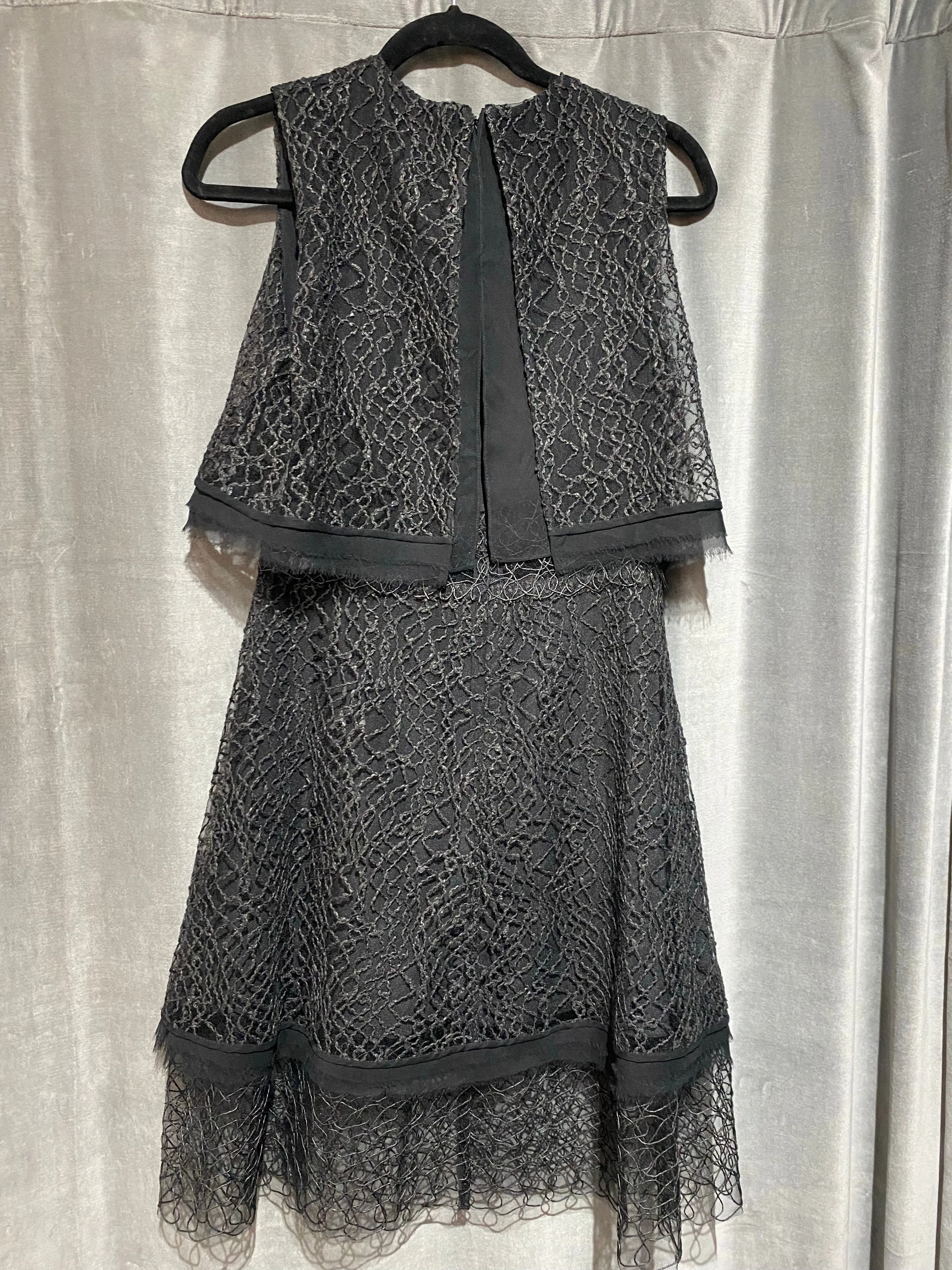 Jonathan Simkai Sleeveless Cropped OVerlay Embroidered Dress