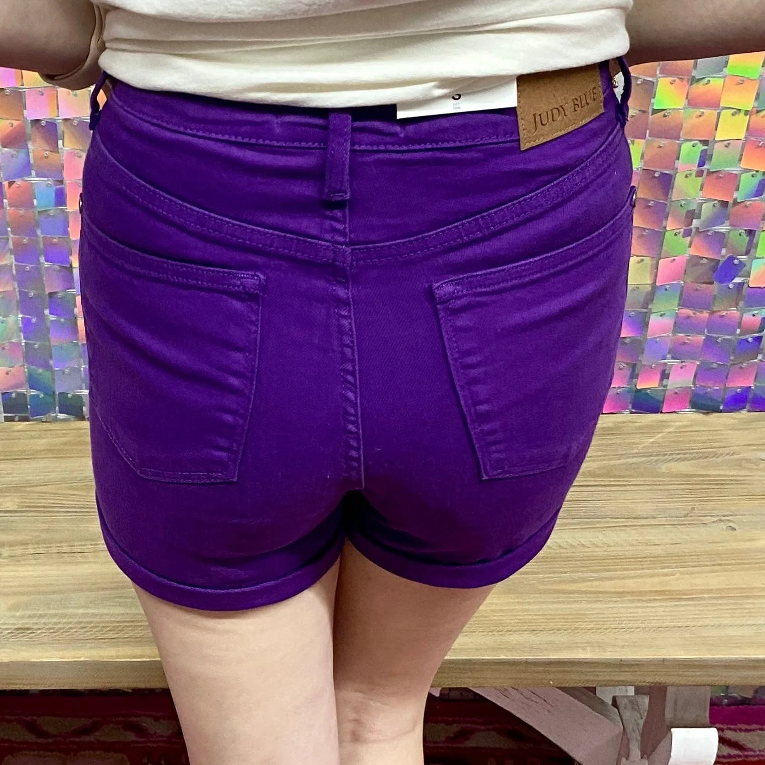 Judy Blue Tummy Control Shorts - Purple