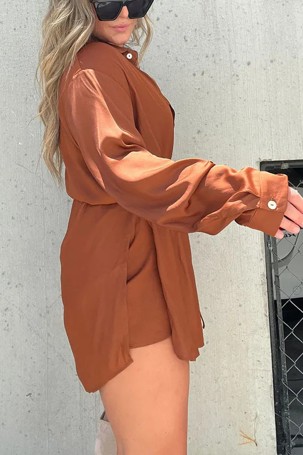 Kami Silky Shirt   Shorts Set