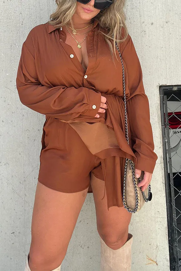 Kami Silky Shirt   Shorts Set