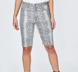 Ksubi Womens Snake Print Long Denim Short Size 26 (New, RRP $199.95)