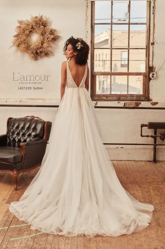 L'amour Size 10 LA21220 Sutton Ivory/Light Nude Gown