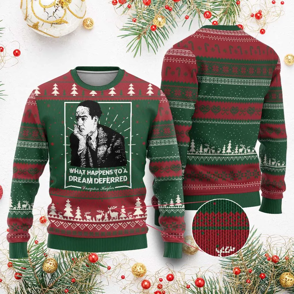 Langston Hughes Ugly Christmas Sweater A Dream Deferred Harlem Renaissance TS09
