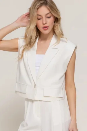 Lapel Collar W/shoulder Pads Vest