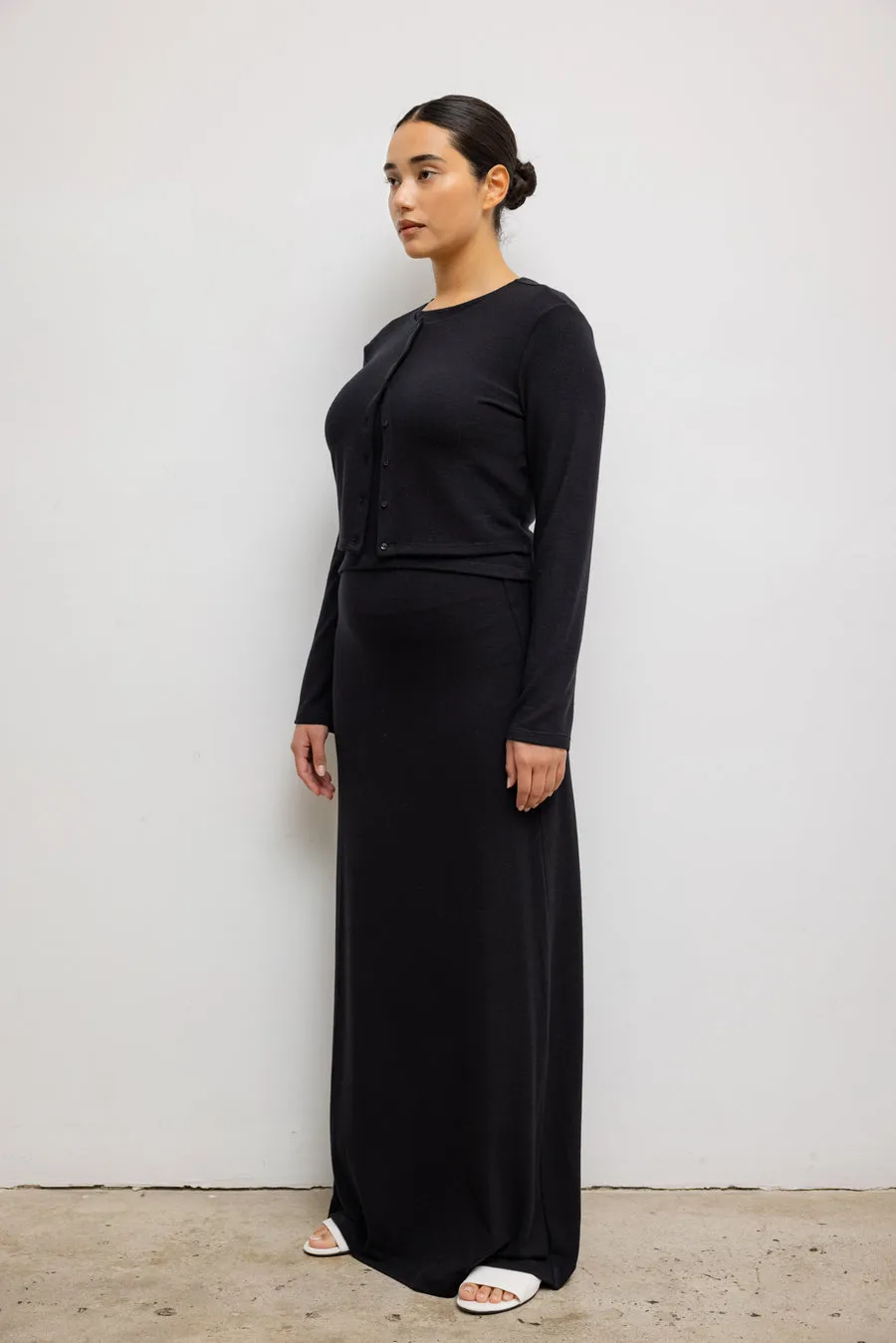 Lauren Cropped Cardigan, Black
