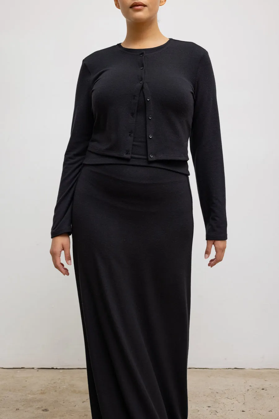 Lauren Cropped Cardigan, Black
