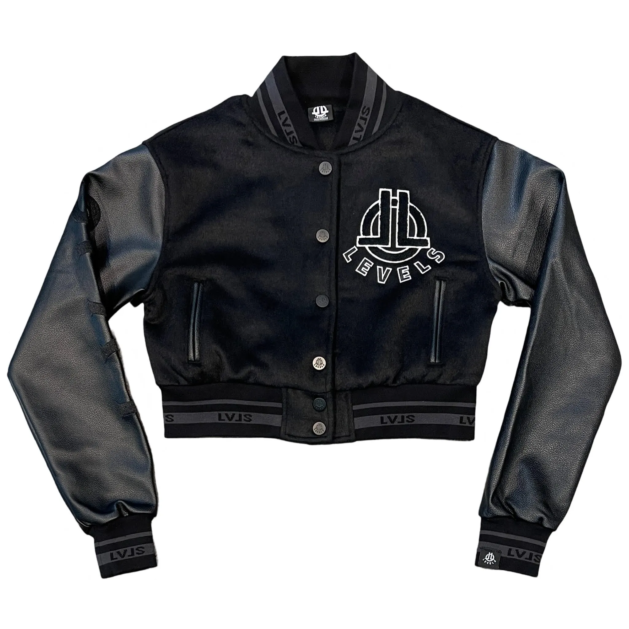 LEVELS ALUMNI CROPPED VARSITY JACKET