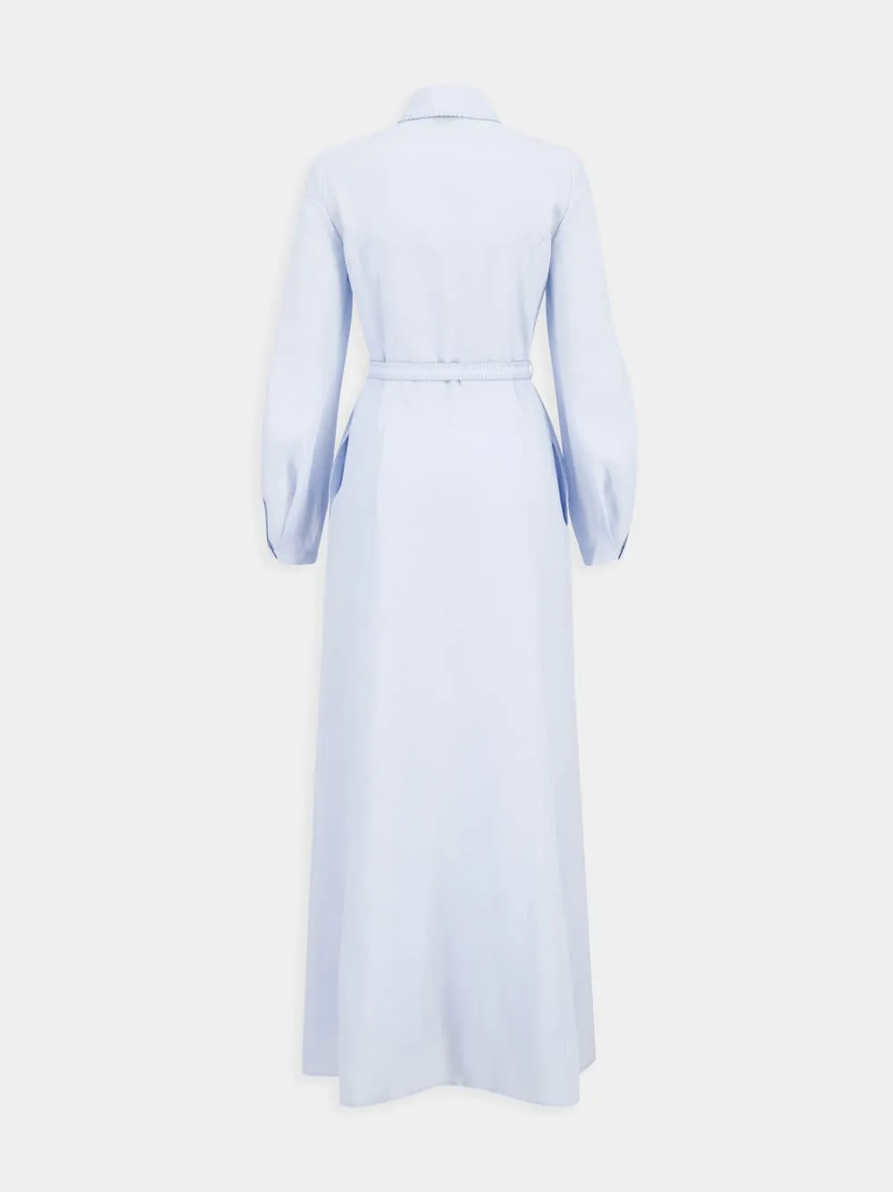 Light Blue Breton Maxi Shirtdress
