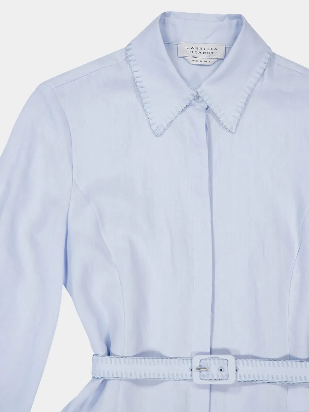 Light Blue Breton Maxi Shirtdress