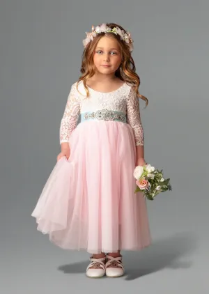 Light Pink Tulle Dress with Sleeves