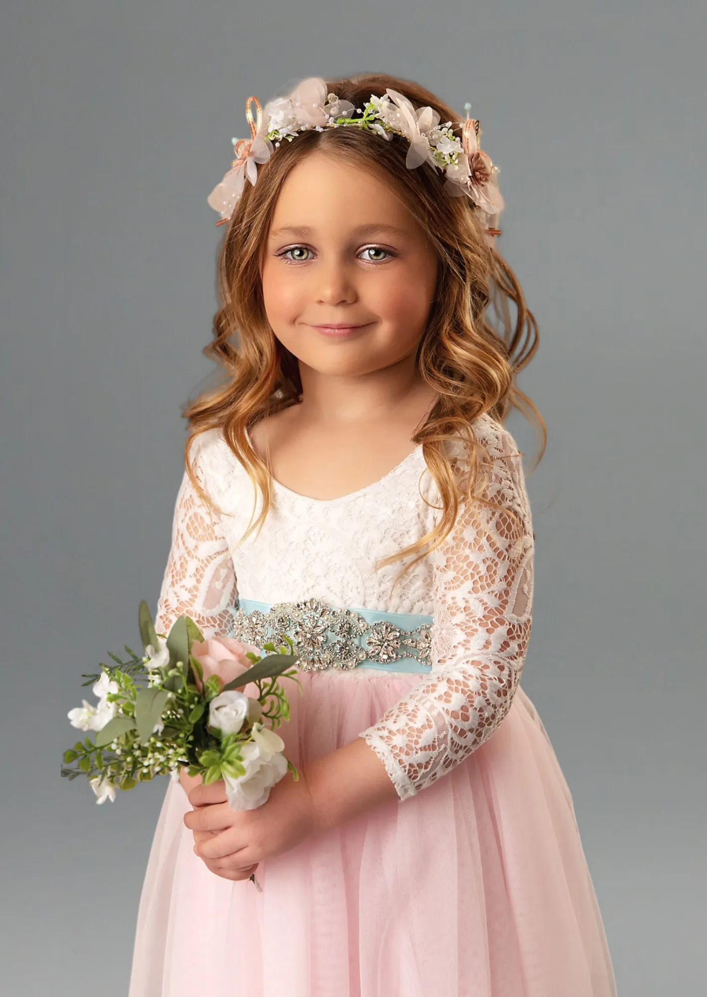 Light Pink Tulle Dress with Sleeves