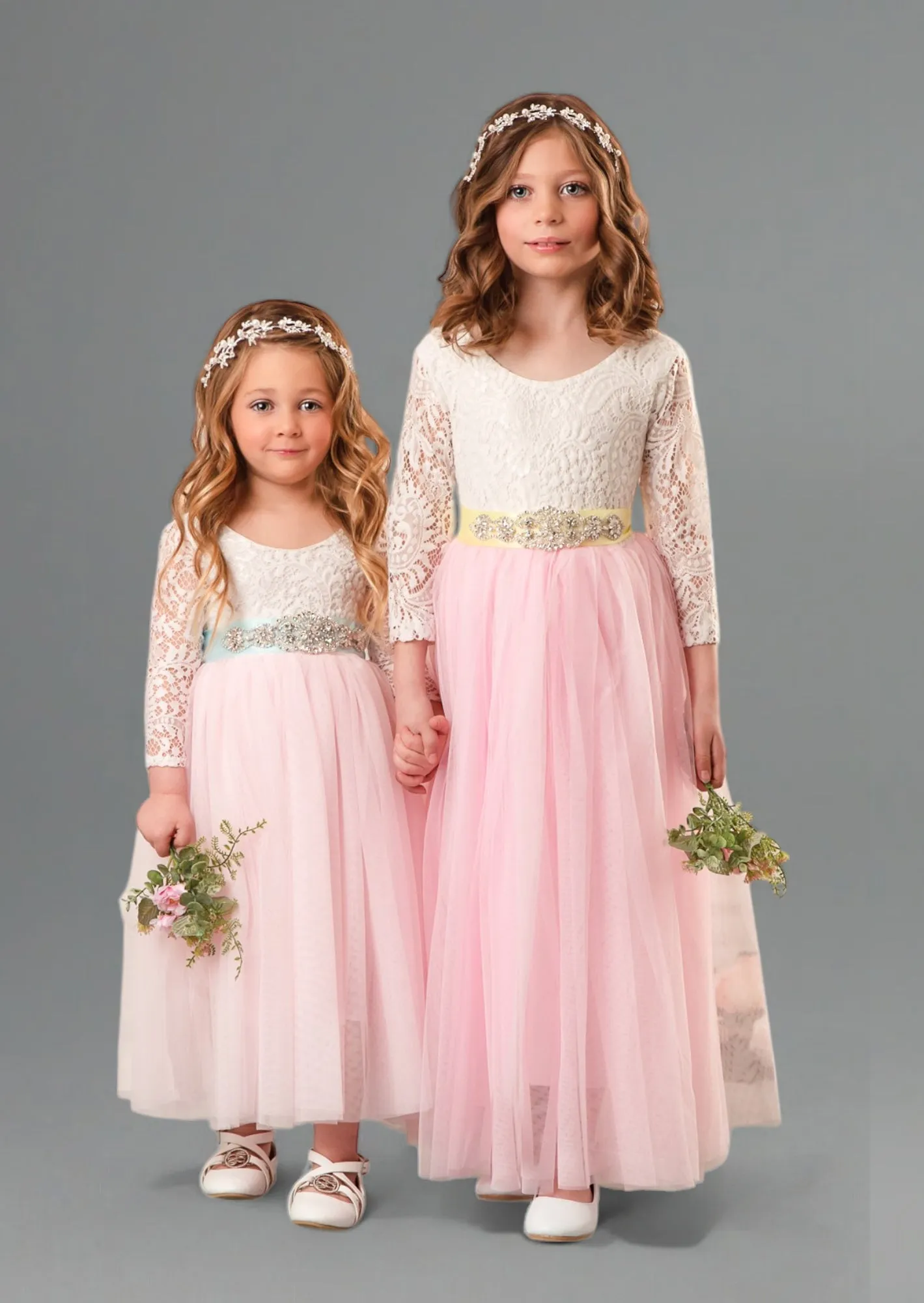 Light Pink Tulle Dress with Sleeves