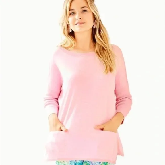 Lilly Pulitzer NEW without Tag Cobo Heathered Pink Tropics Tint Sweater Size S