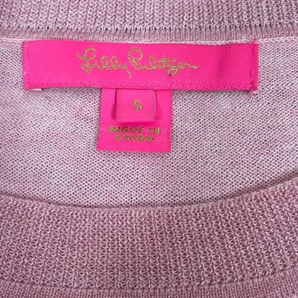 Lilly Pulitzer NEW without Tag Cobo Heathered Pink Tropics Tint Sweater Size S