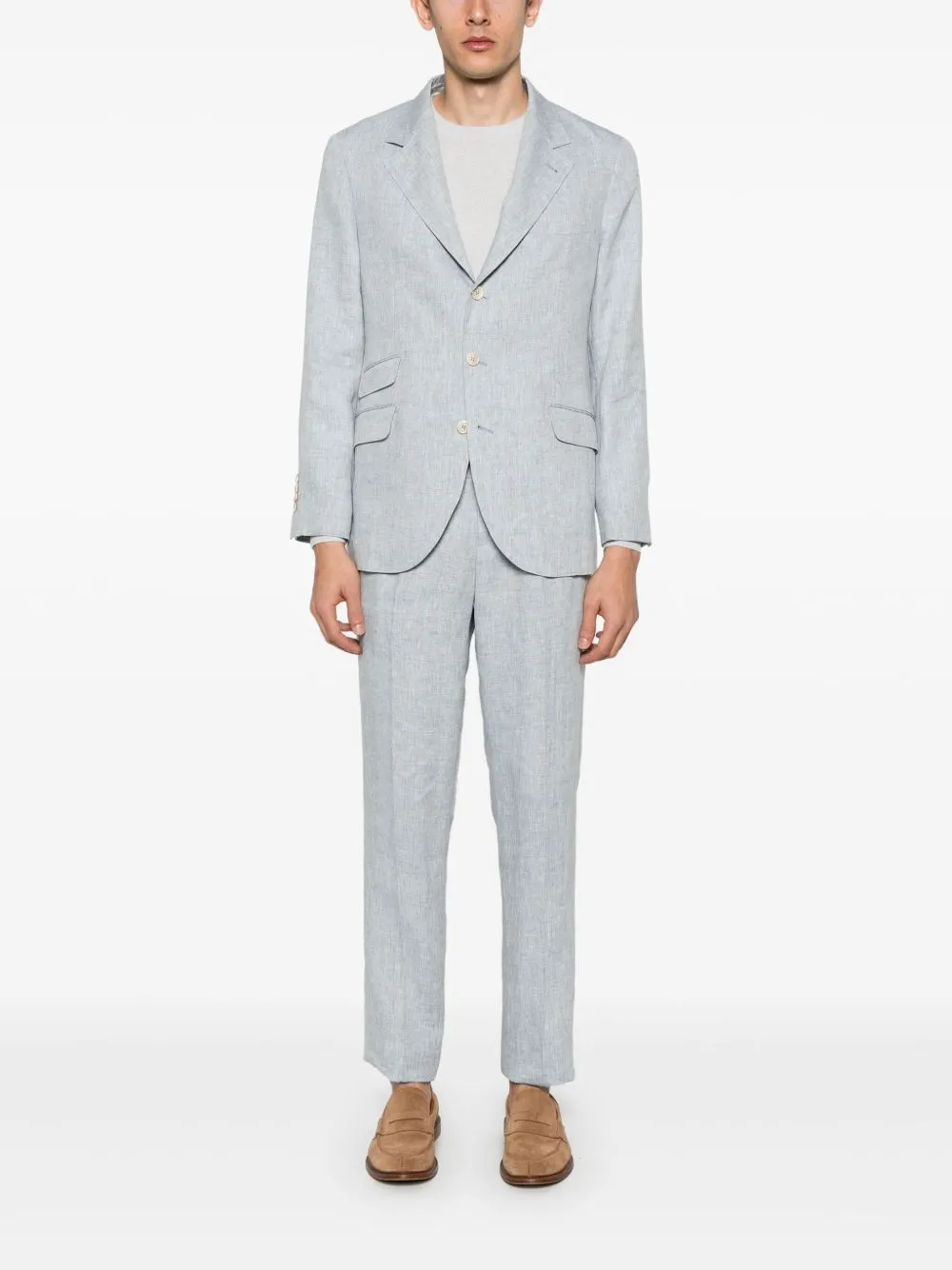 Linen single-breasted suit