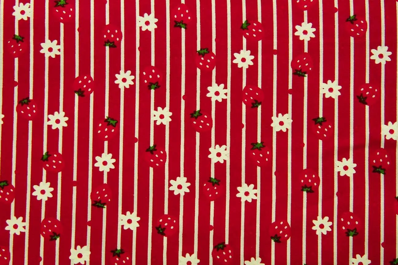 Lines and Strawberries Red