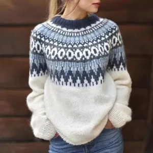 Lofnarr | Traditional Norwegian Wool Jumper Nordic Knit Pullover with Snowflake Pattern for Winter Warmth & Scandinavian Style