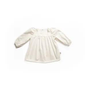 Long Puffed Sleeve Blouse - Cream