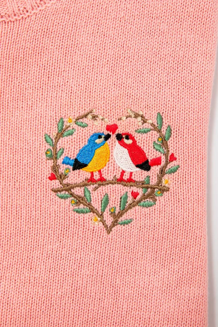 Lovebirds Embroidered Sweater