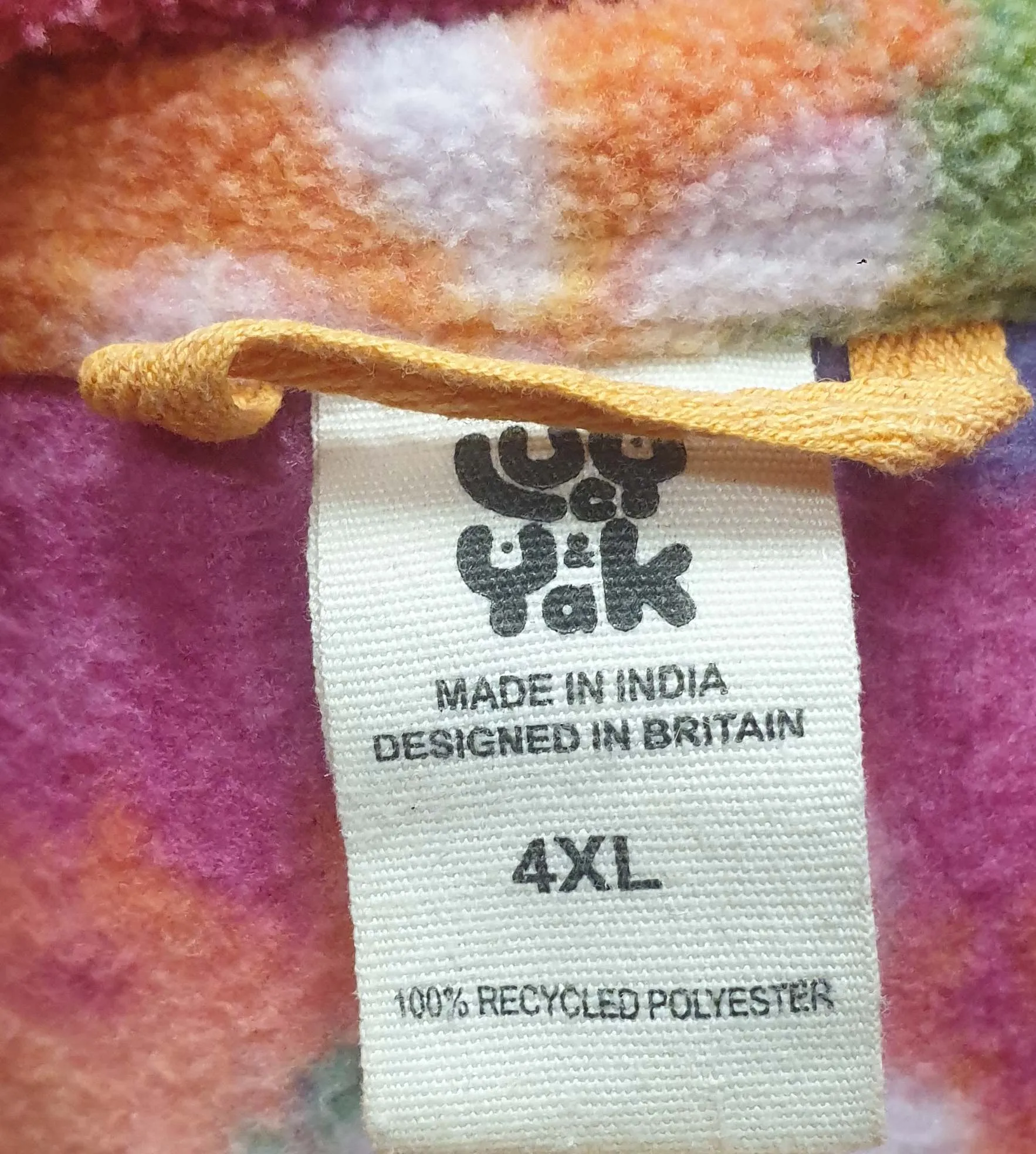 Lucy & Yak colourful fleece size 4XL