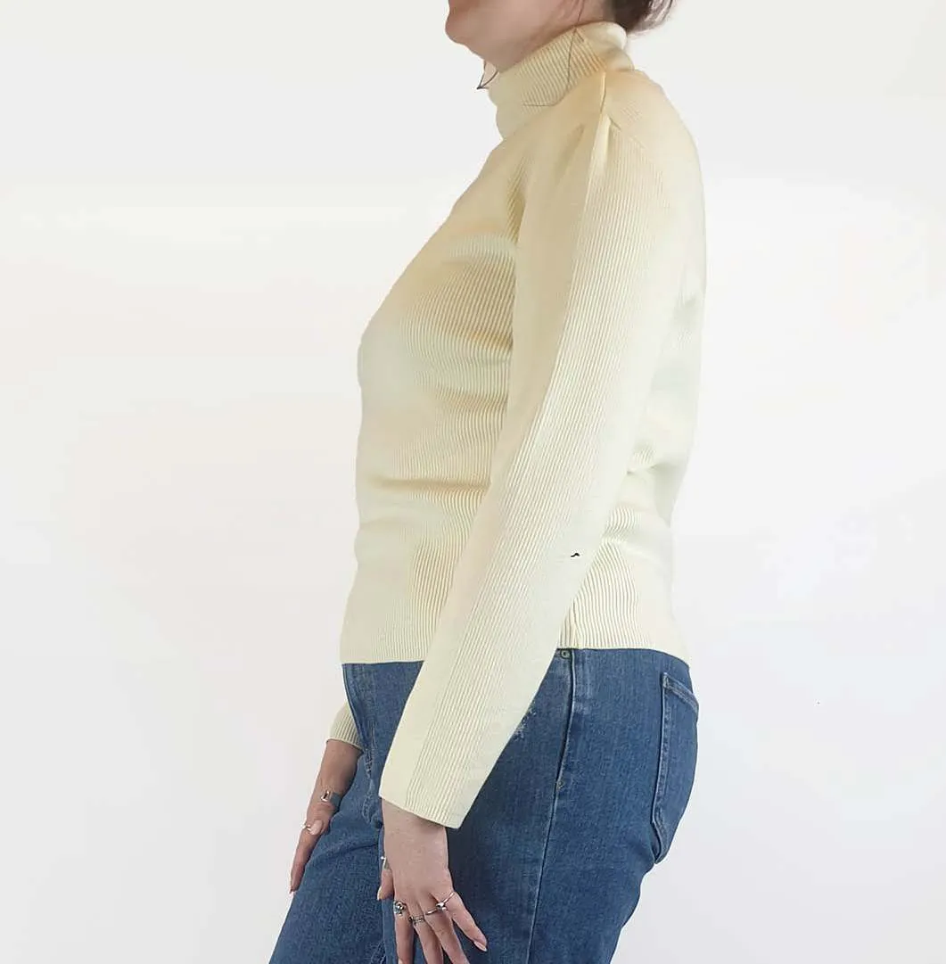 Lucy & Yak cream knit long sleeve top size L, fits 12-14